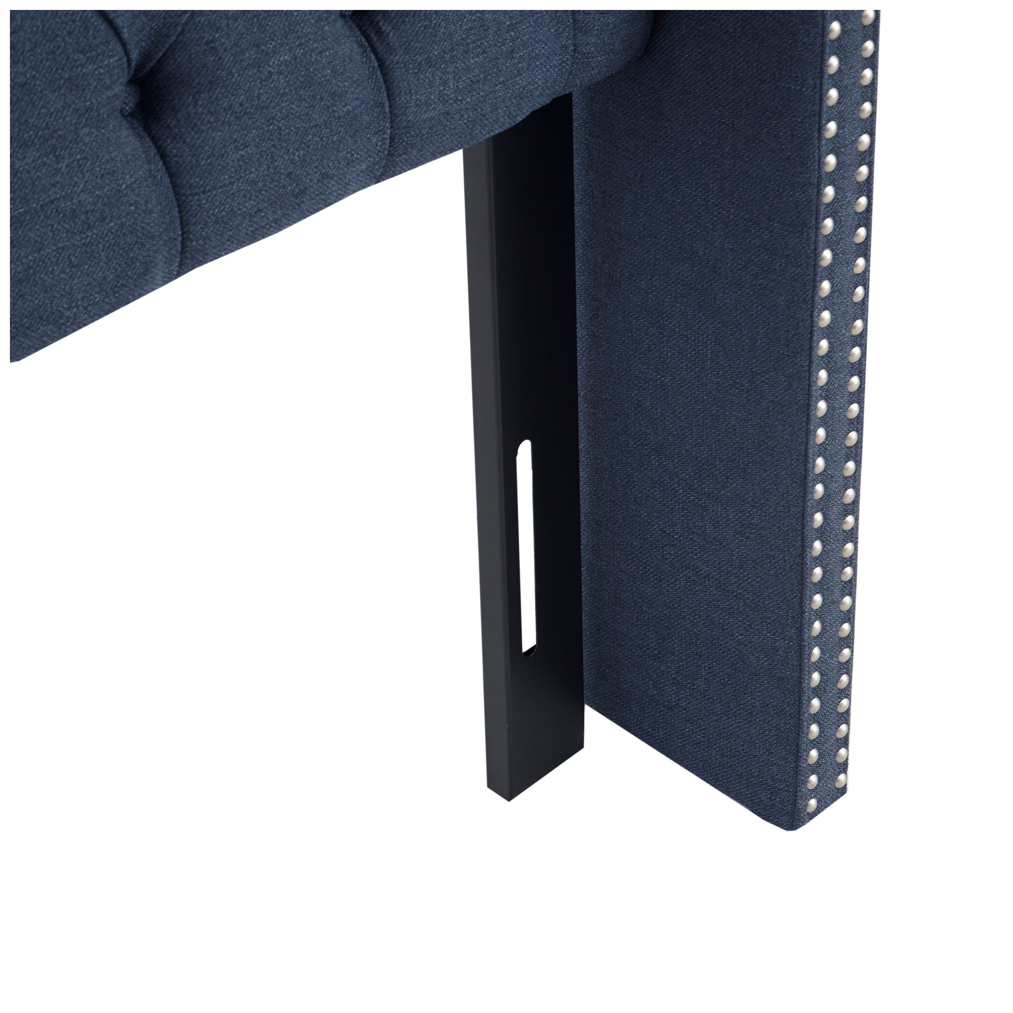 Image 6 Baldwin Navy Blue Fabric Tufted Adjustable Queen Headboard more views