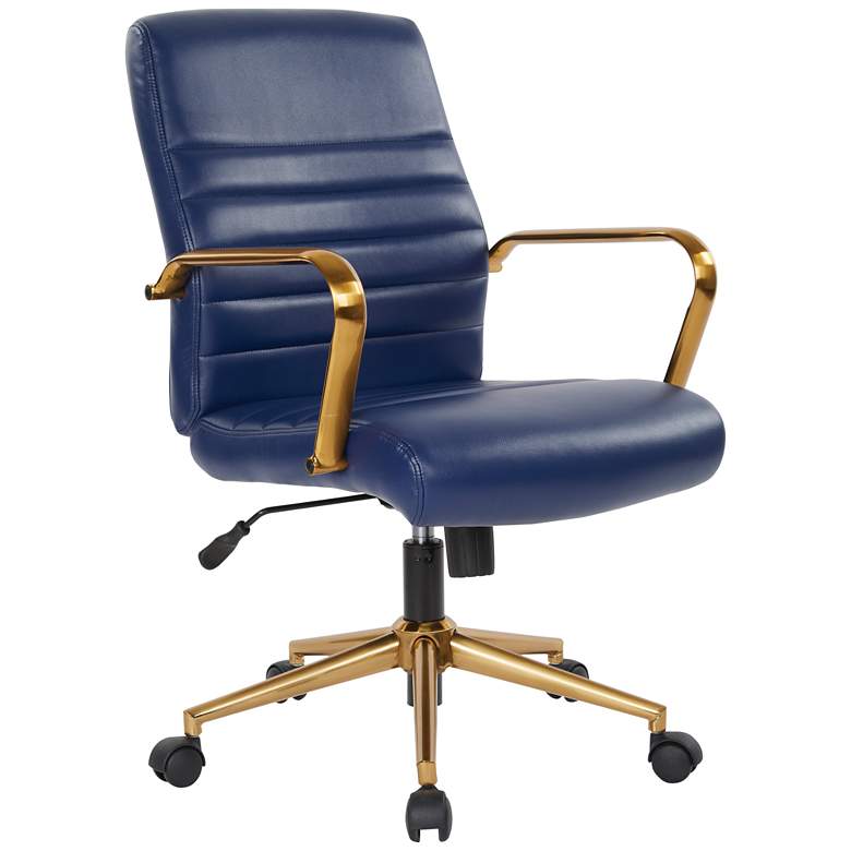 Image 2 Baldwin Navy Mid-Back Adjustable Swivel Office Chair