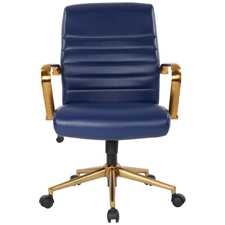 Image 4 Baldwin Navy Mid-Back Adjustable Swivel Office Chair more views
