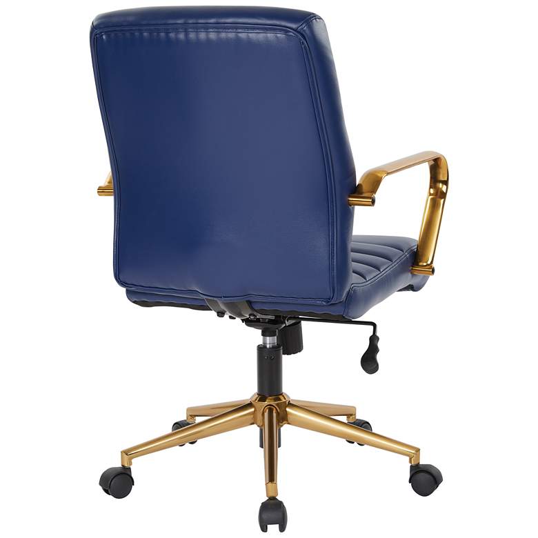 Image 5 Baldwin Navy Mid-Back Adjustable Swivel Office Chair more views