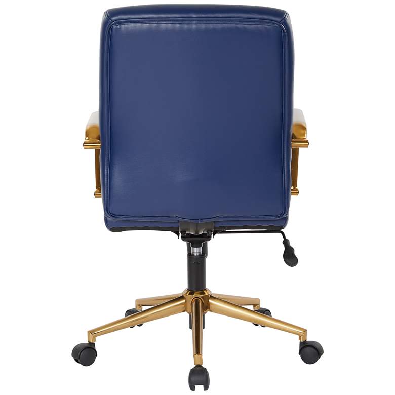 Image 6 Baldwin Navy Mid-Back Adjustable Swivel Office Chair more views