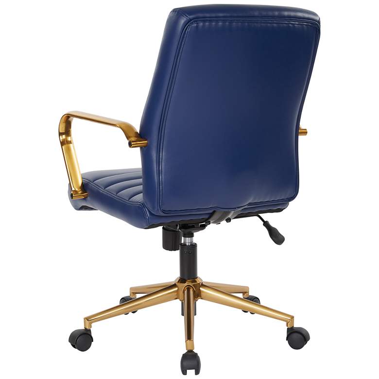 Image 7 Baldwin Navy Mid-Back Adjustable Swivel Office Chair more views