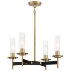 Baldwin Park 18" Wide Coal and Soft Brass 4-Light Chandelier