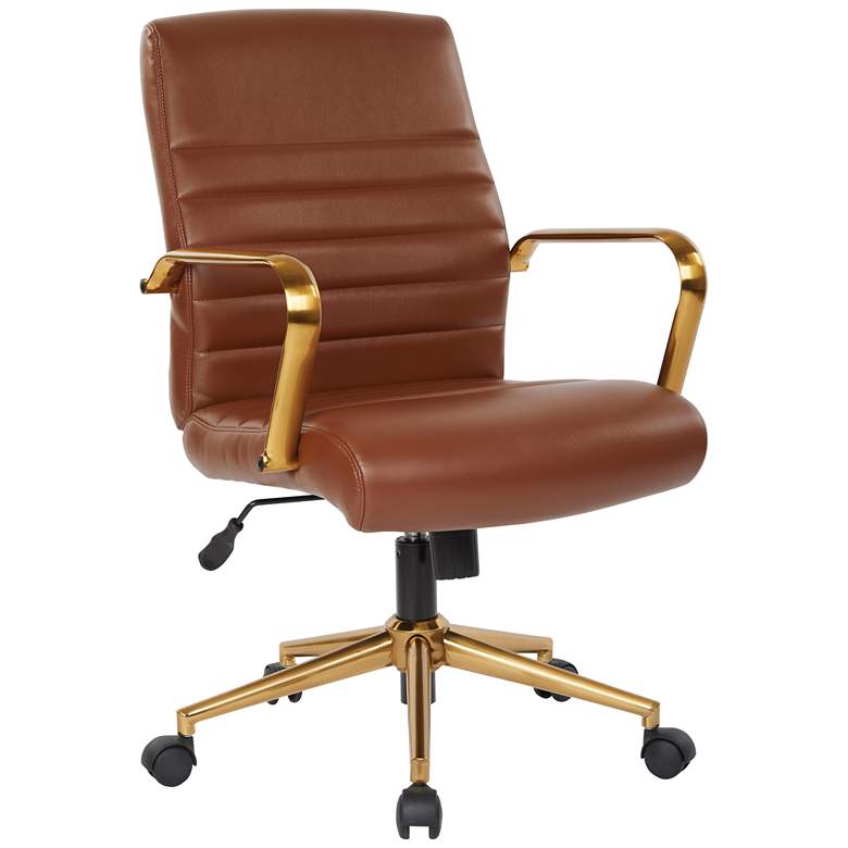 Image 1 Baldwin Saddle Mid-Back Adjustable Swivel Office Chair