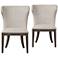 Baldwin Stone Belgian Linen Fabric Dining Chairs Set of 2