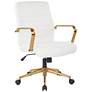 Baldwin White Mid-Back Adjustable Swivel Office Chair