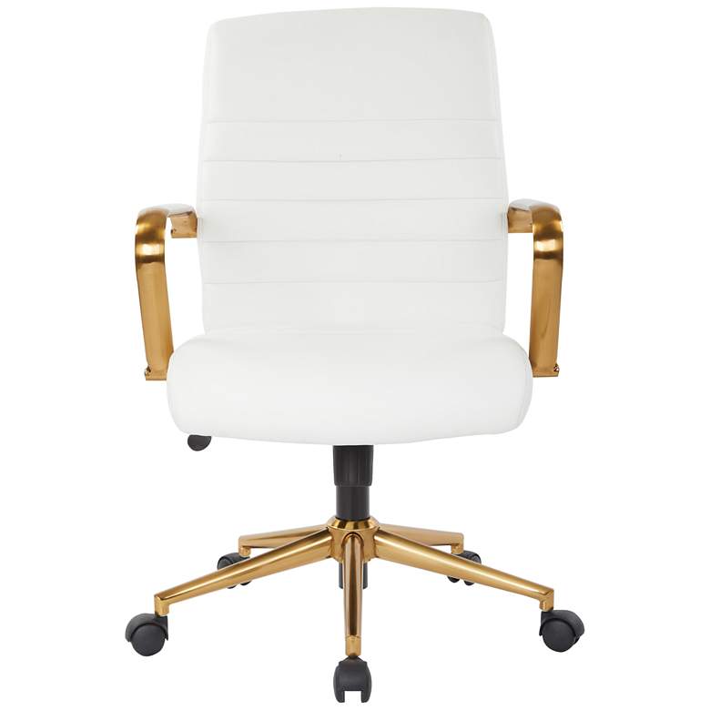 Image 4 Baldwin White Mid-Back Adjustable Swivel Office Chair more views