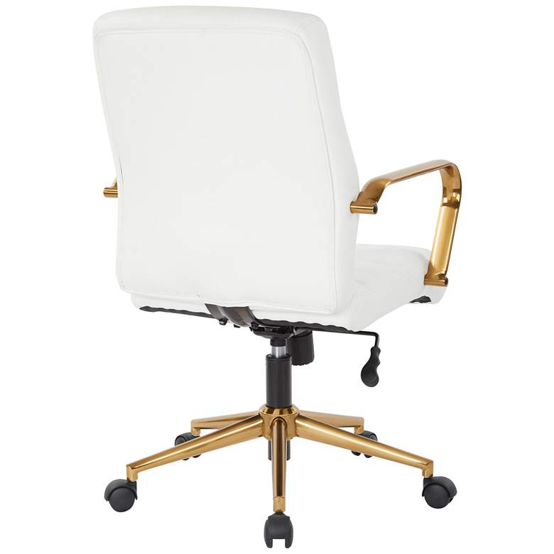 Image 5 Baldwin White Mid-Back Adjustable Swivel Office Chair more views