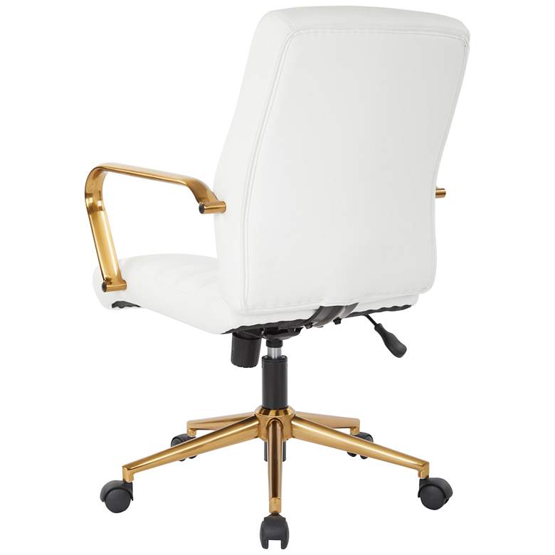 Image 7 Baldwin White Mid-Back Adjustable Swivel Office Chair more views