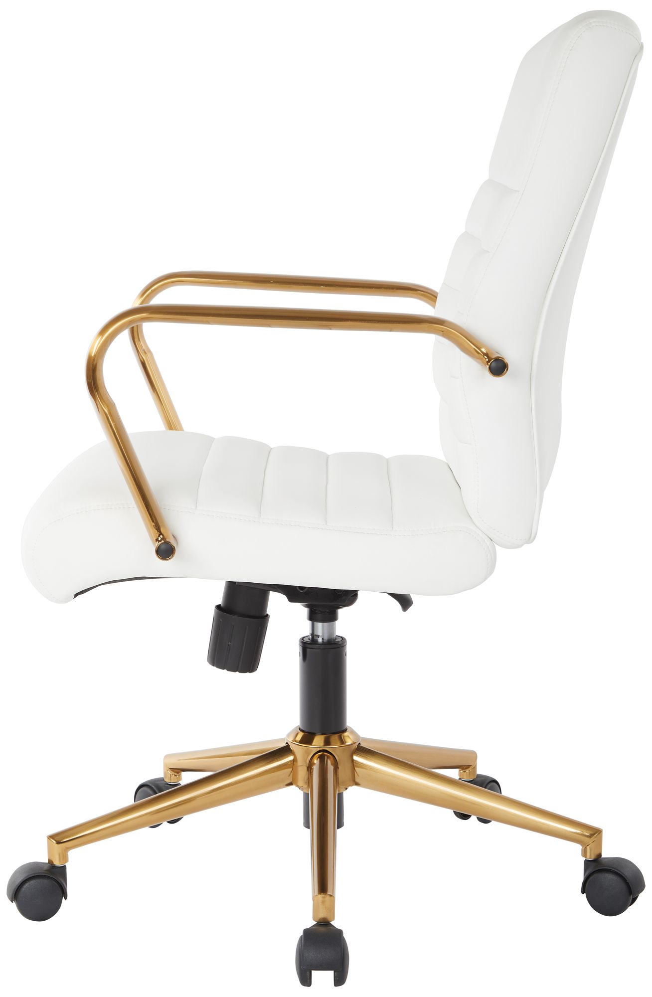 Baldwin White Mid-Back Adjustable Swivel Office Chair