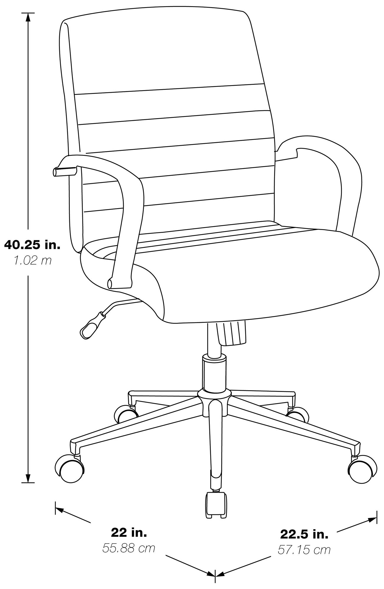 Baldwin White Mid-Back Adjustable Swivel Office Chair