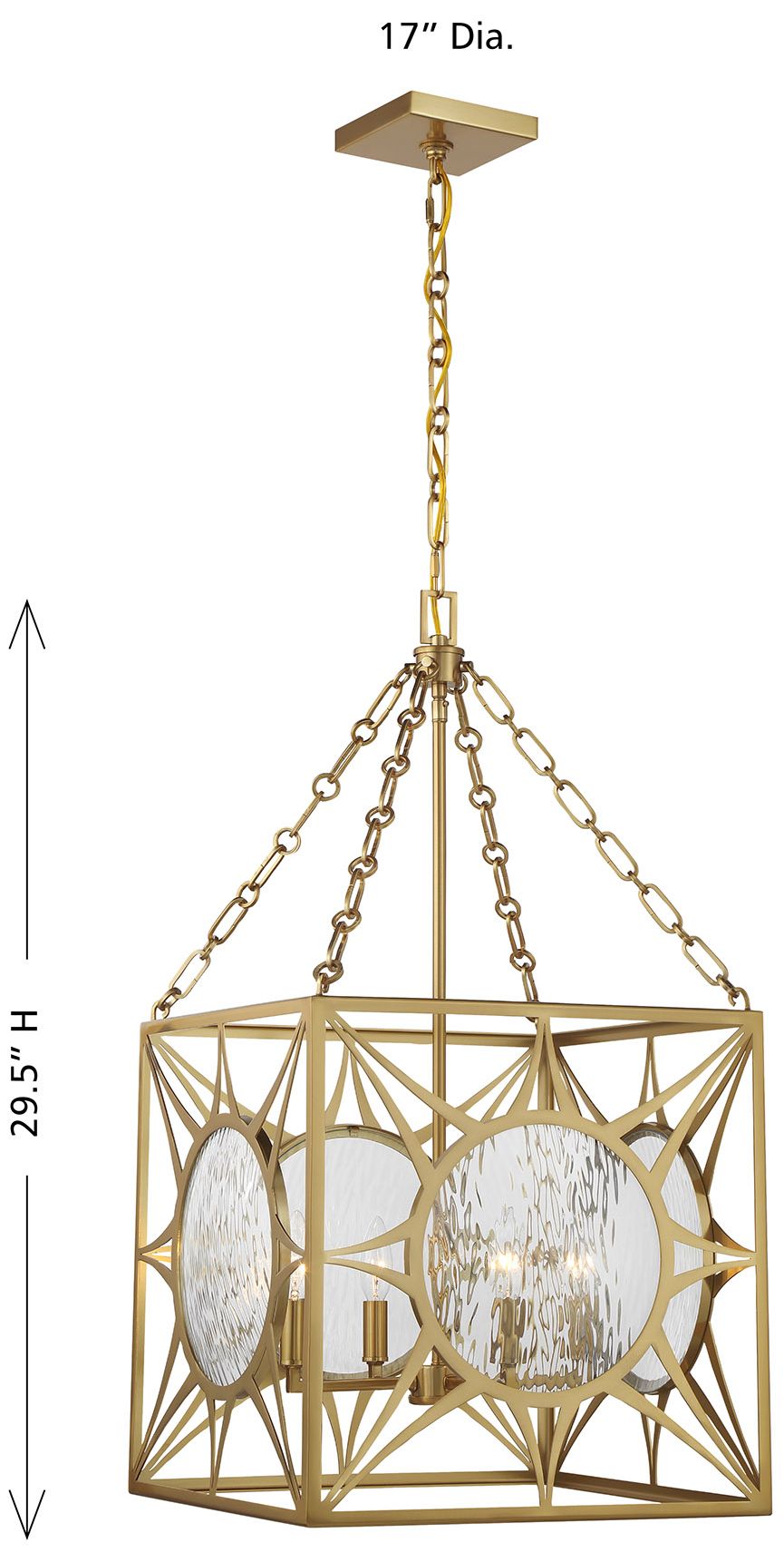 Balfour 4-Light Pendant in Warm Brass