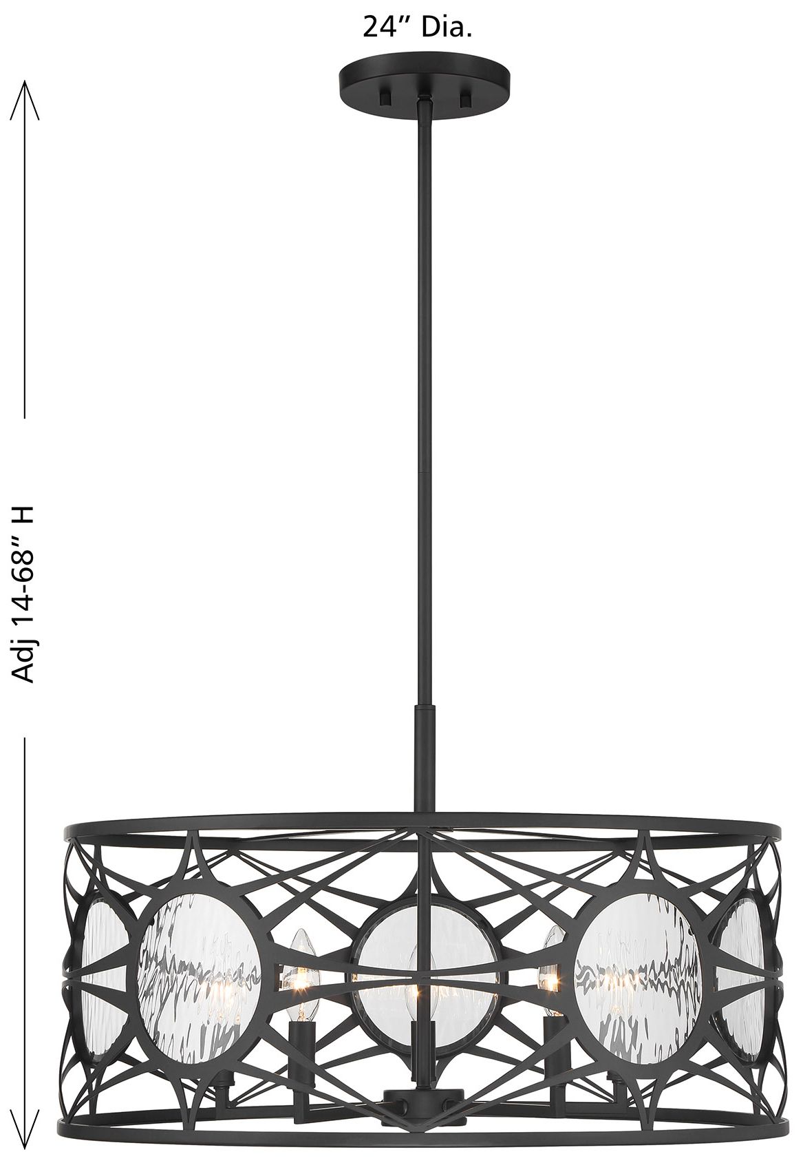 Balfour 5-Light Convertible Semi-Flush or Pendant in Matte Black