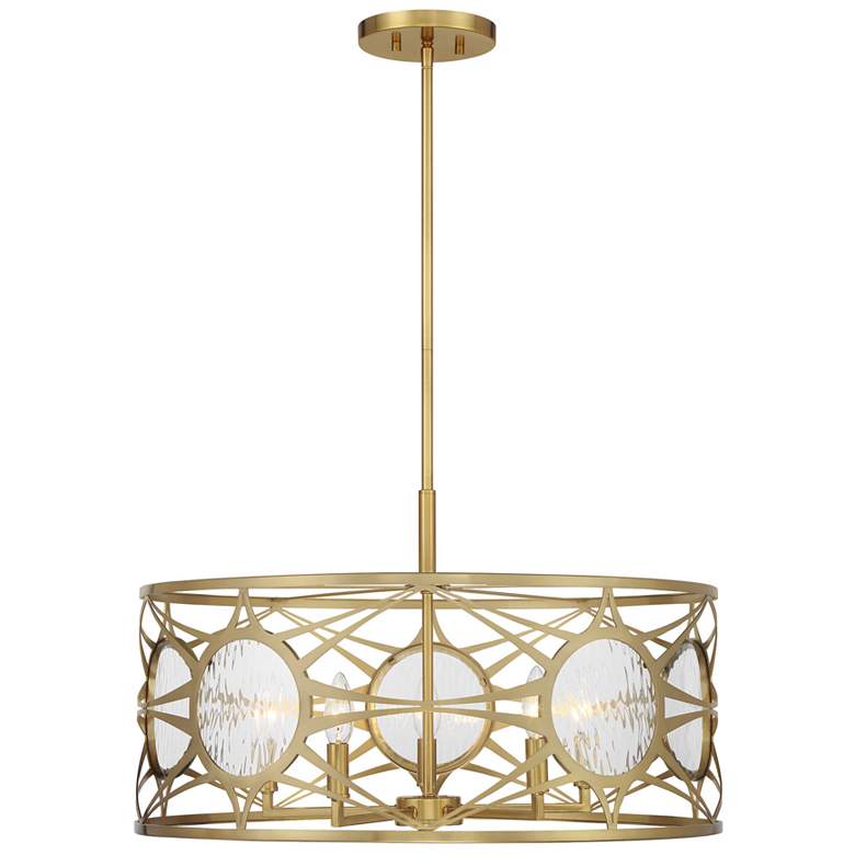 Image 1 Balfour 5-Light Convertible Semi-Flush or Pendant in Warm Brass