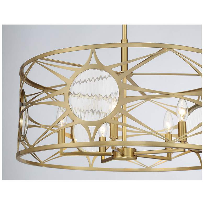 Image 7 Balfour 5-Light Convertible Semi-Flush or Pendant in Warm Brass more views