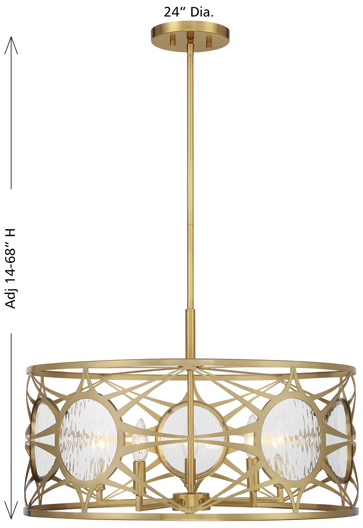 Balfour 5-Light Convertible Semi-Flush or Pendant in Warm Brass