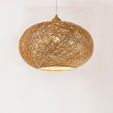 Bali 10" High Natural Woven Hemp Twine Outdoor Hanging Light