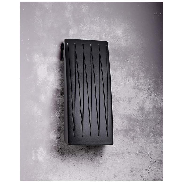 Image 3 Bali-13.25-inch-high-ceramic-black-up/down-LED-outdoor-wall-light more views