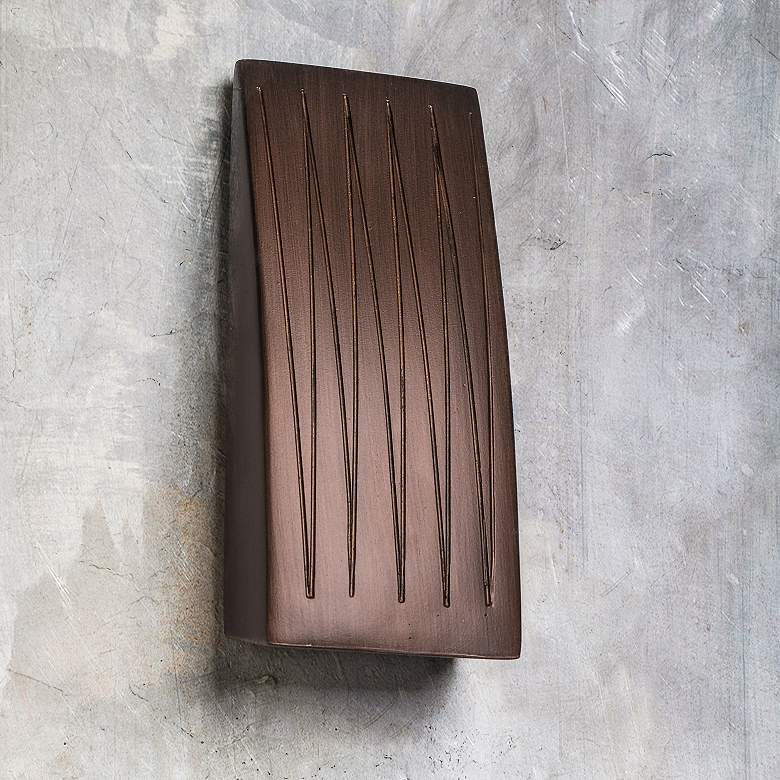 Image 1 Bali 13 1/4" High Rubbed Copper LED Outdoor Wall Light