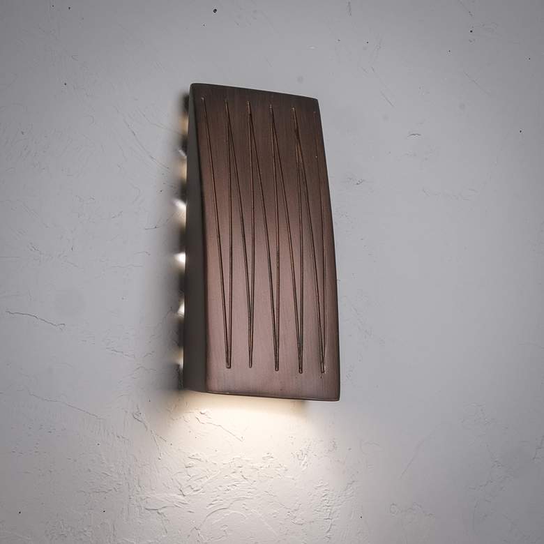 Image 3 Bali 13 1/4" High Rubbed Copper LED Outdoor Wall Light more views