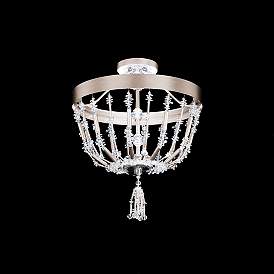 Image1 of Bali 16" Wide Antique Silver Clear Crystal 1-Lt Semi-Flush Mt