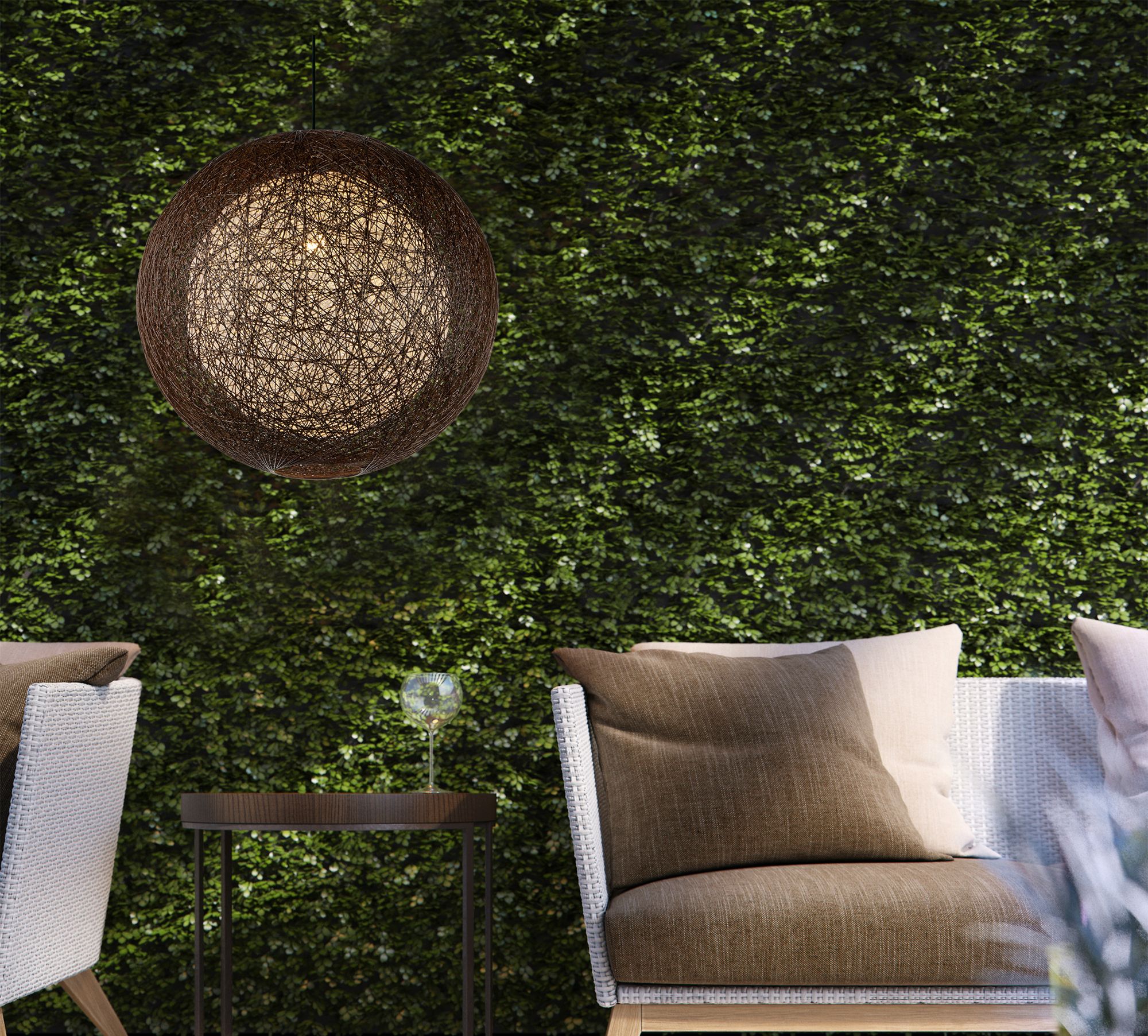 Image 5 Bali 19" High Chocolate Hemp Twine Outdoor Hanging Light more views