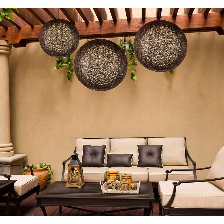 Image 4 Bali 26 3/4" High Chocolate Hemp Twine Outdoor Hanging Light more views