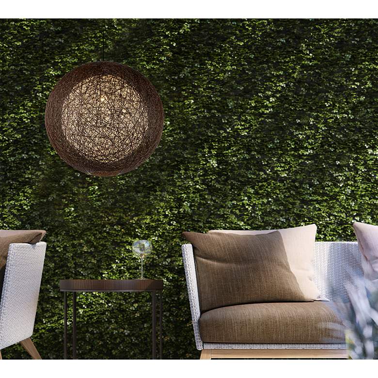 Image 5 Bali 26 3/4" High Chocolate Hemp Twine Outdoor Hanging Light more views