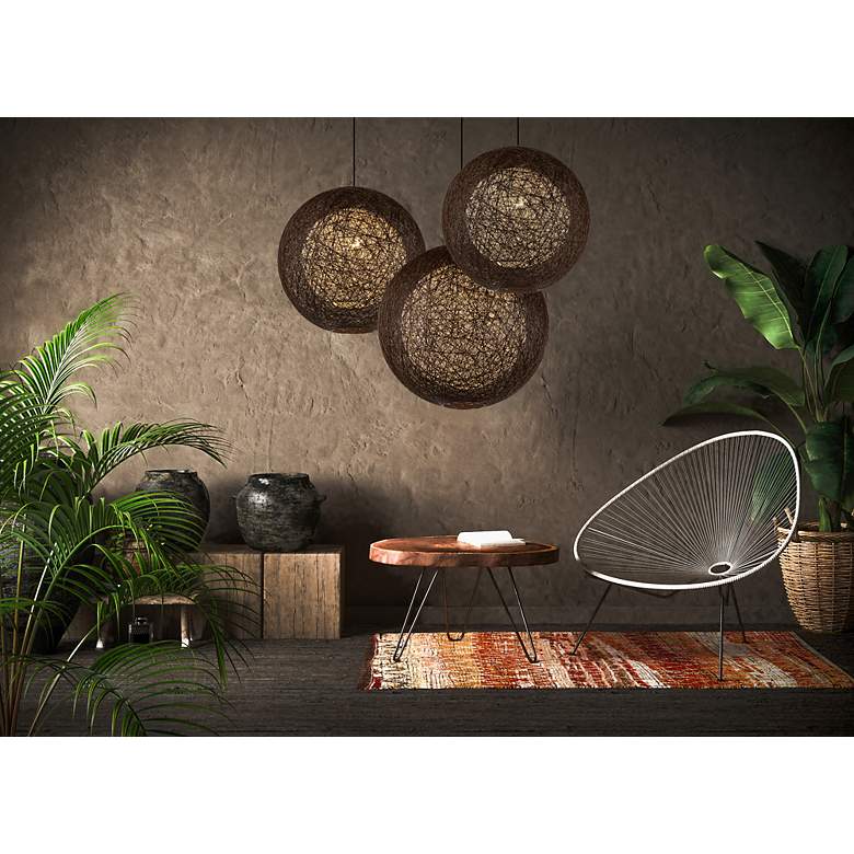 Image 6 Bali 26 3/4" High Chocolate Hemp Twine Outdoor Hanging Light more views