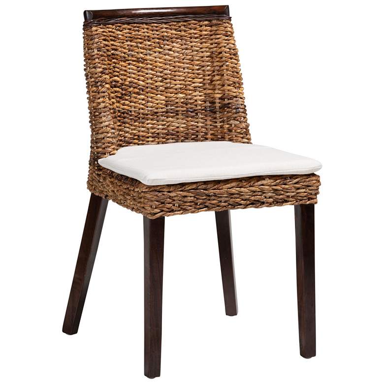 Image 1 bali & pari Abbas Bohemian Seagrass and Dark Brown Wood Dining Chair