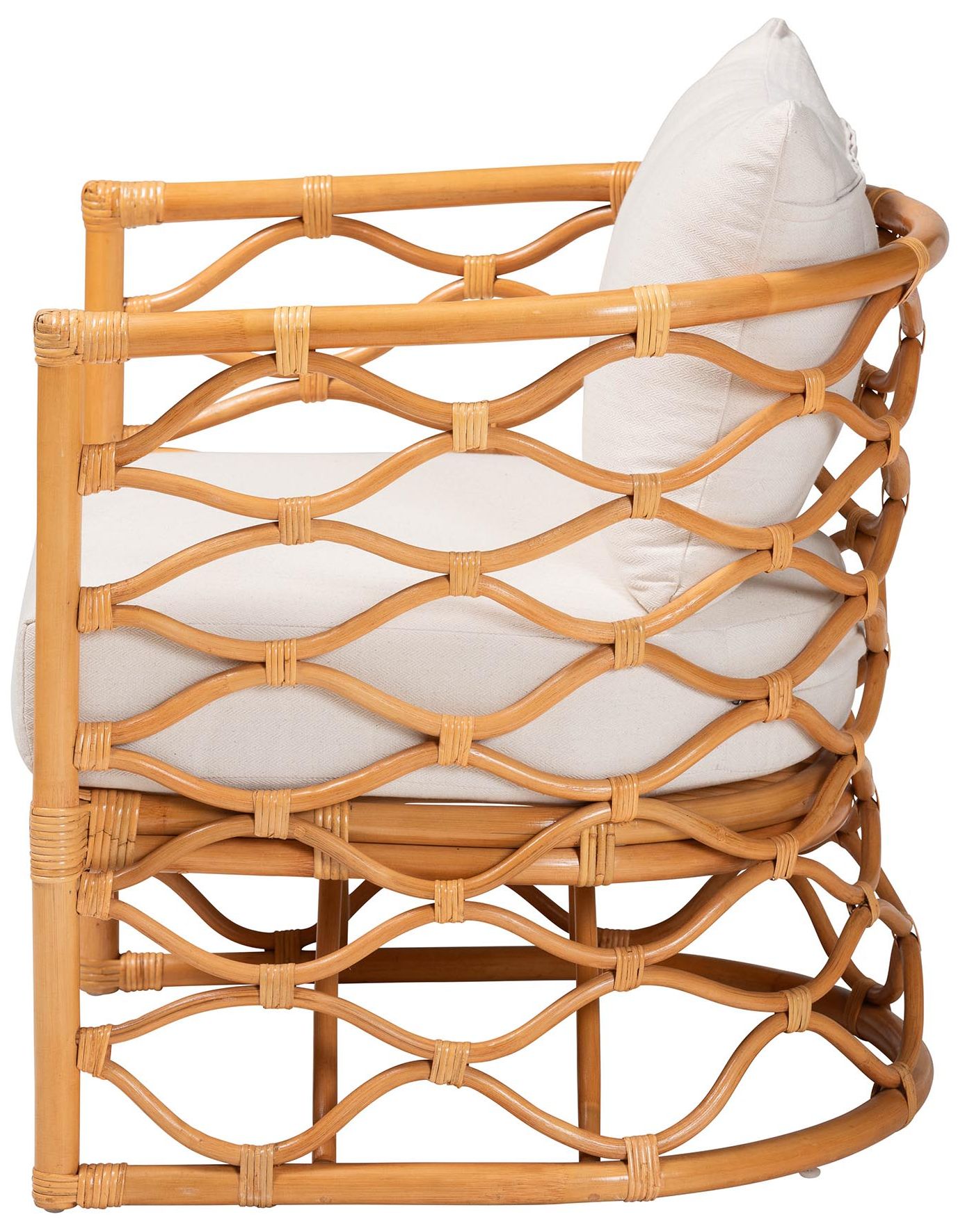 Image 4 bali & pari Acelynn Bohemian Light Honey Rattan Arm Chair more views