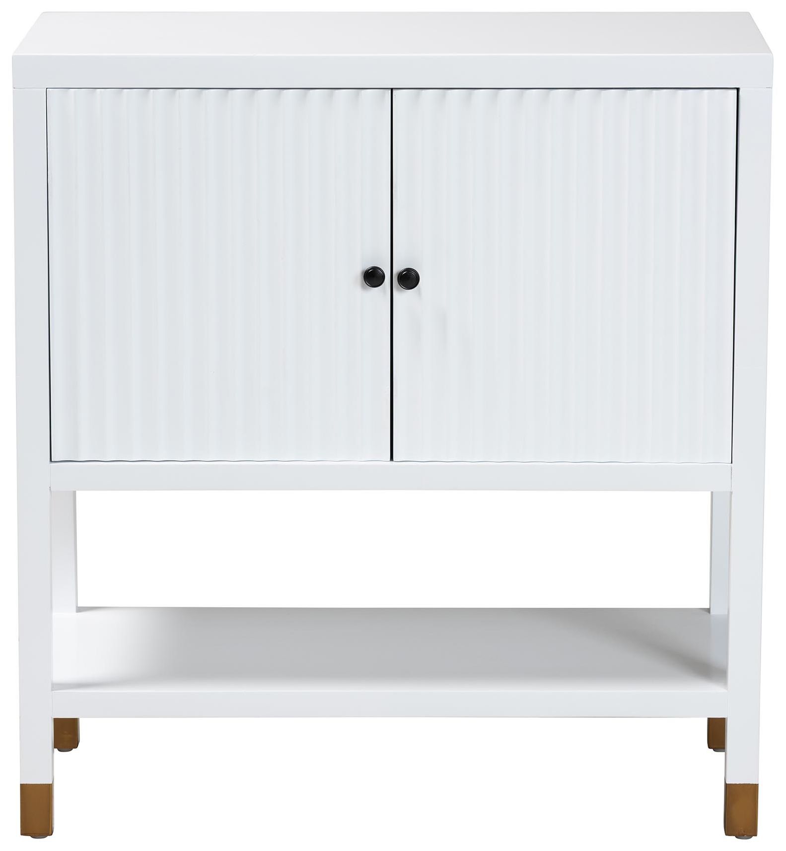 Image 4 bali & pari Aiden Fluted Sideboard 2 Door Storage Cabinet with Shelf more views