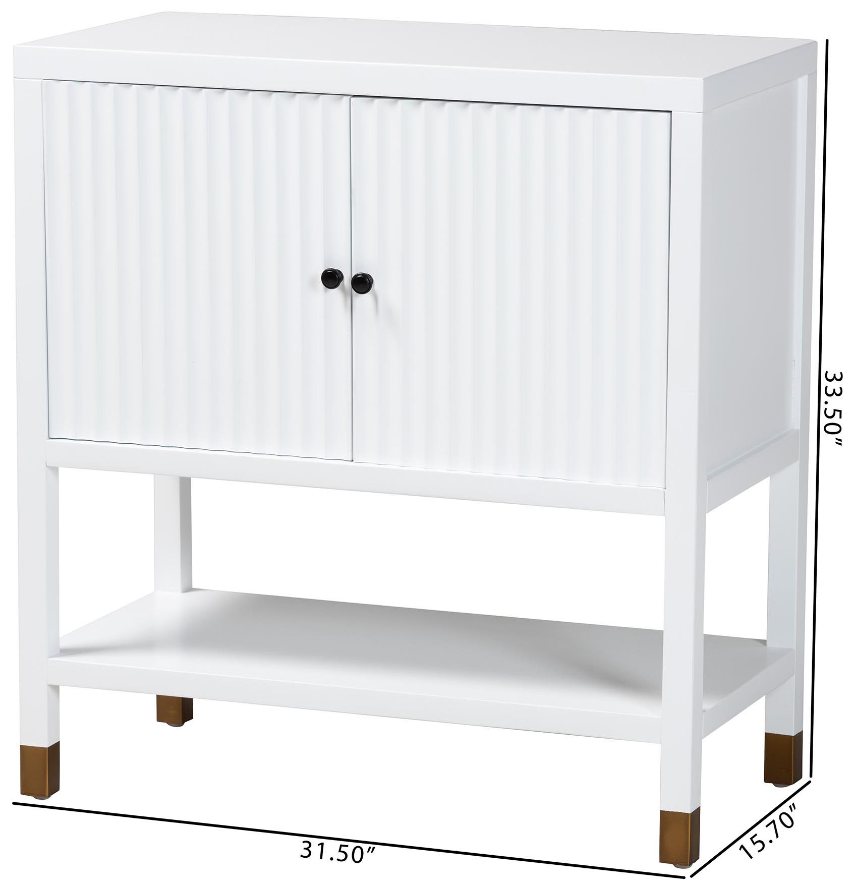 bali &amp; pari Aiden Fluted Sideboard 2 Door Storage Cabinet with Shelf