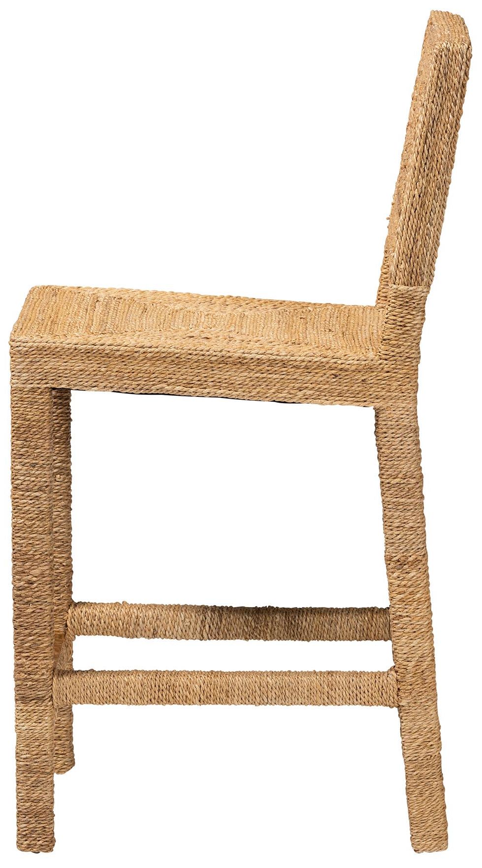 Image 4 bali & pari Anfield Modern Natural Seagrass and Mahogany Wood Counter S more views