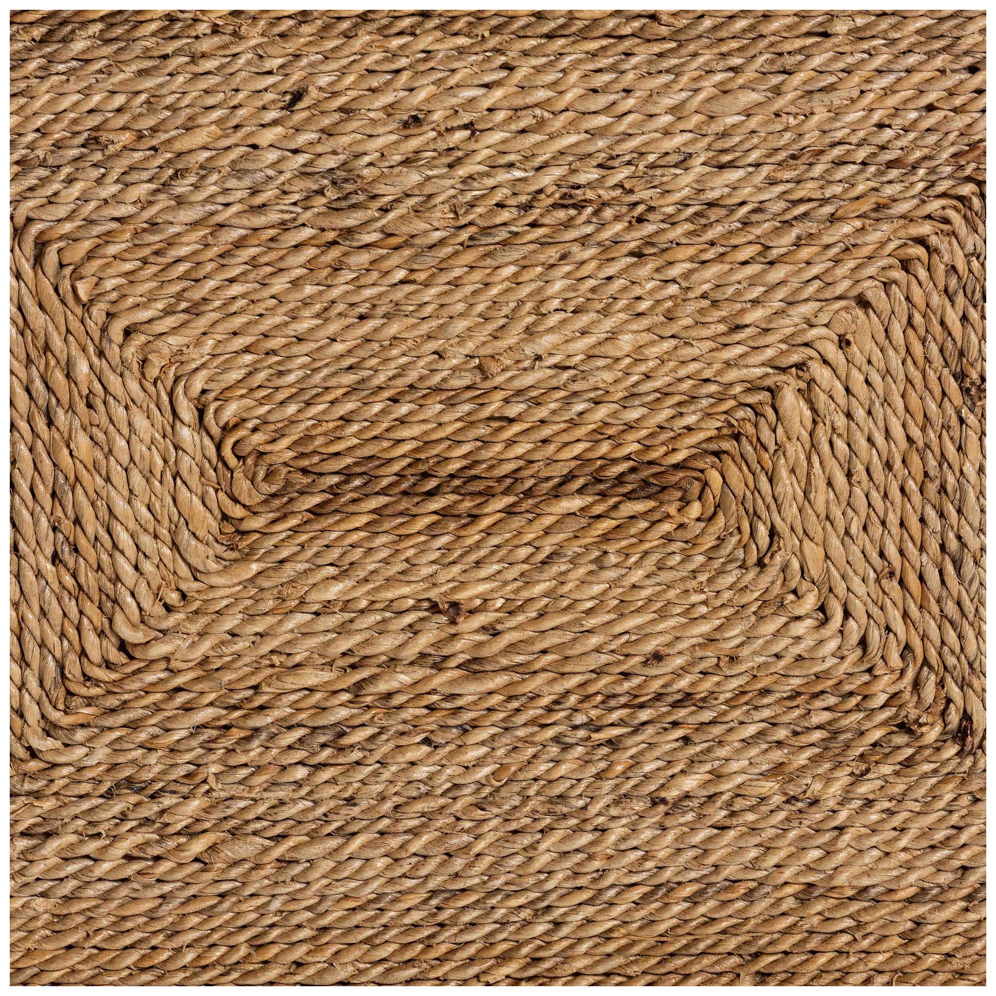 bali & pari Anfield Modern Natural Seagrass and Mahogany Wood Counter S