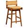 bali & pari Asgart Bohemian Seagrass and Mahogany Wood Bar Stool