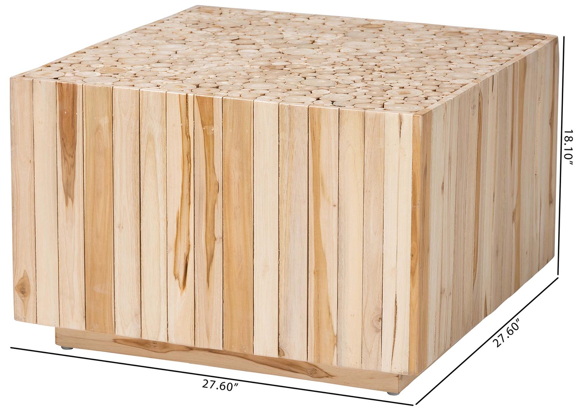 Image 7 bali & pari Augusta Teak Wood Coffee Table with Unique Repurposed Wood  more views