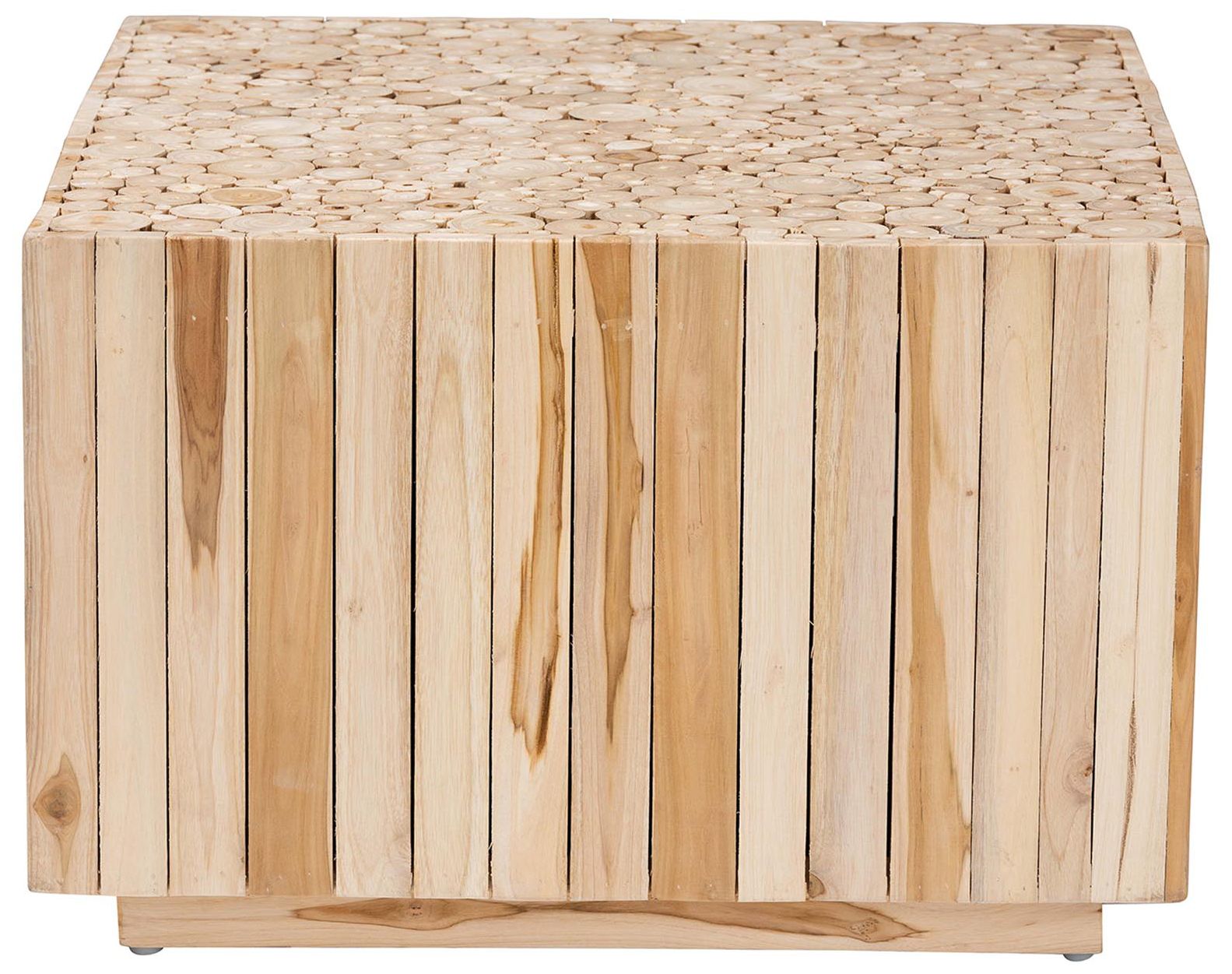 bali & pari Augusta Teak Wood Coffee Table with Unique Repurposed Wood 