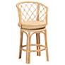 bali & pari Ayu Bohemian Light Honey Rattan Swivel Counter Stool