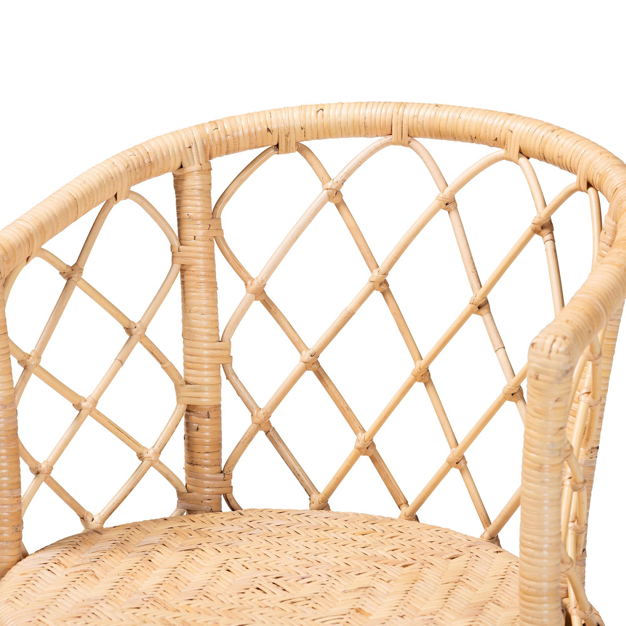 Image 6 bali & pari Ayu Bohemian Light Honey Rattan Swivel Counter Stool more views