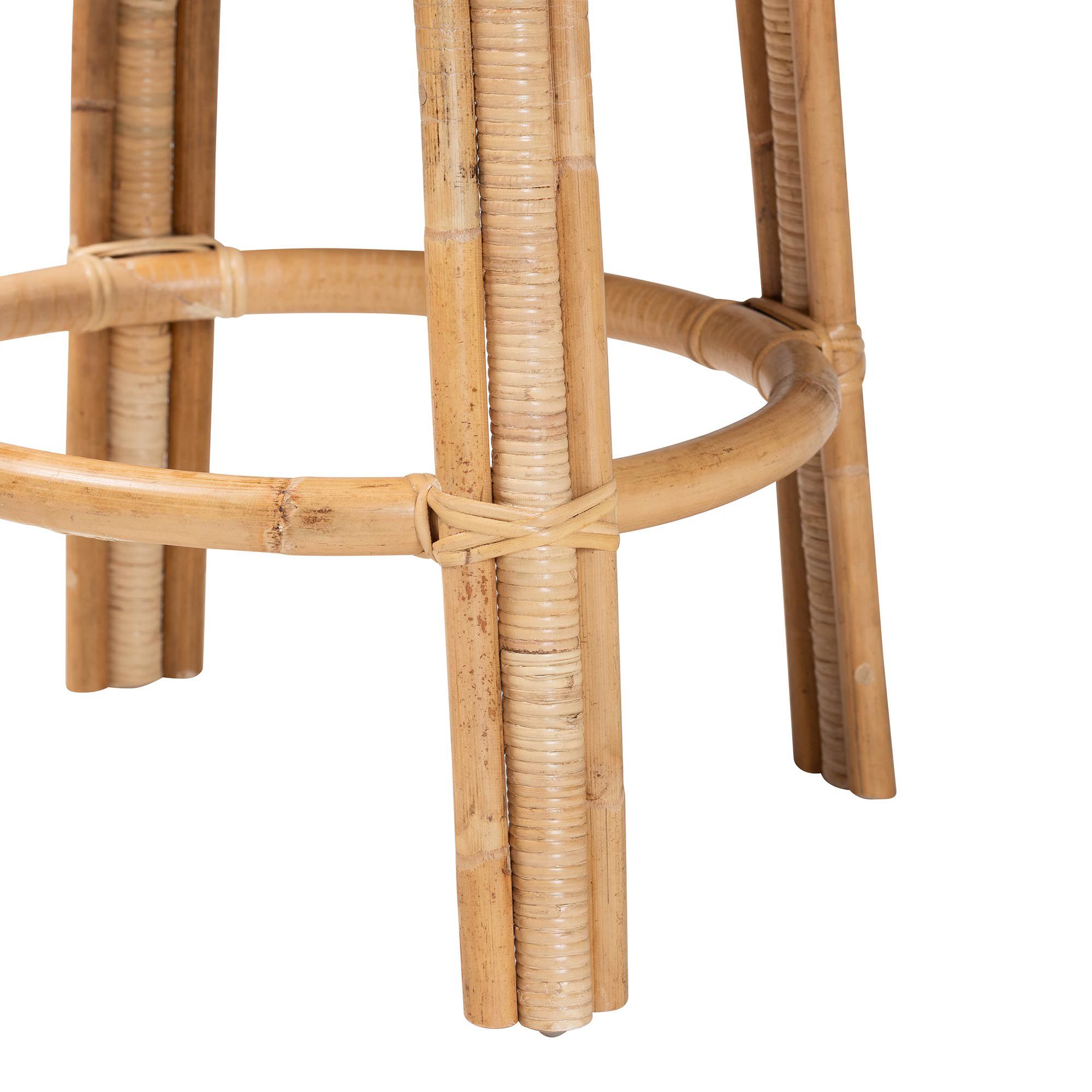 Image 7 bali & pari Ayu Bohemian Light Honey Rattan Swivel Counter Stool more views