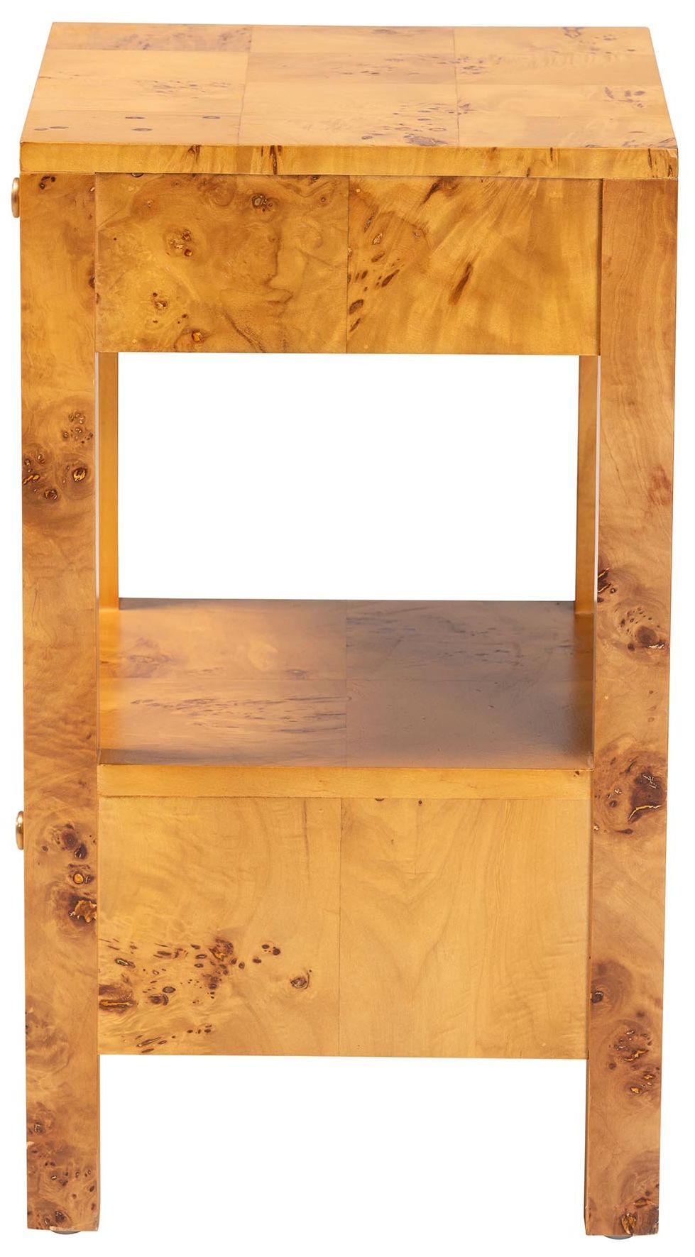 Image 5 bali & pari Azmi  Natural Light Mappa Burl Wood 2-Drawer Nightstand more views