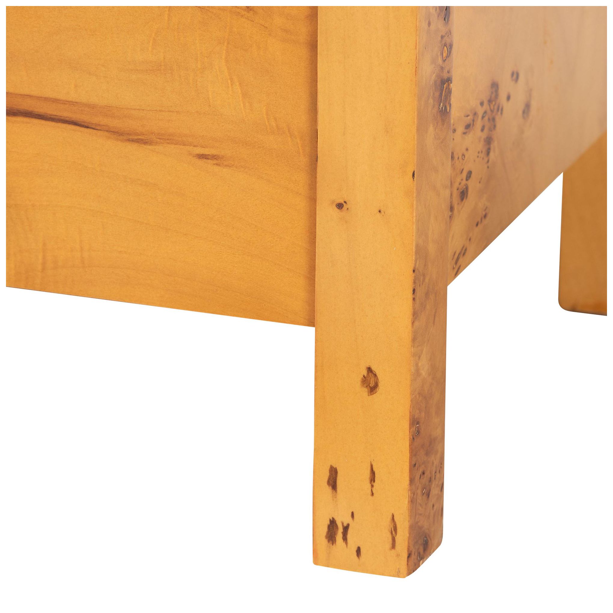 Image 7 bali & pari Azmi  Natural Light Mappa Burl Wood 2-Drawer Nightstand more views