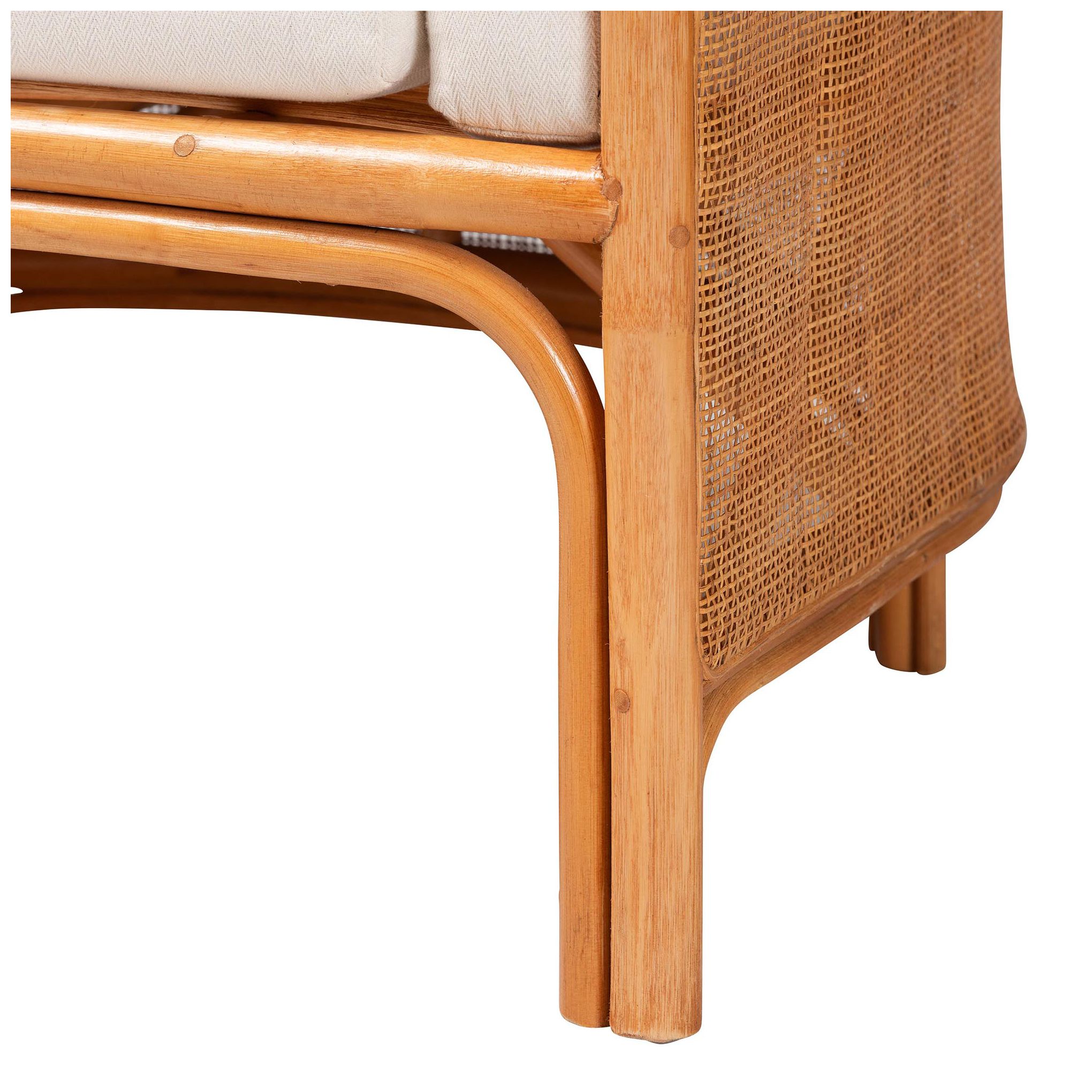 Image 7 bali & pari Bandung Bohemian Light Honey Rattan Accent Chair more views