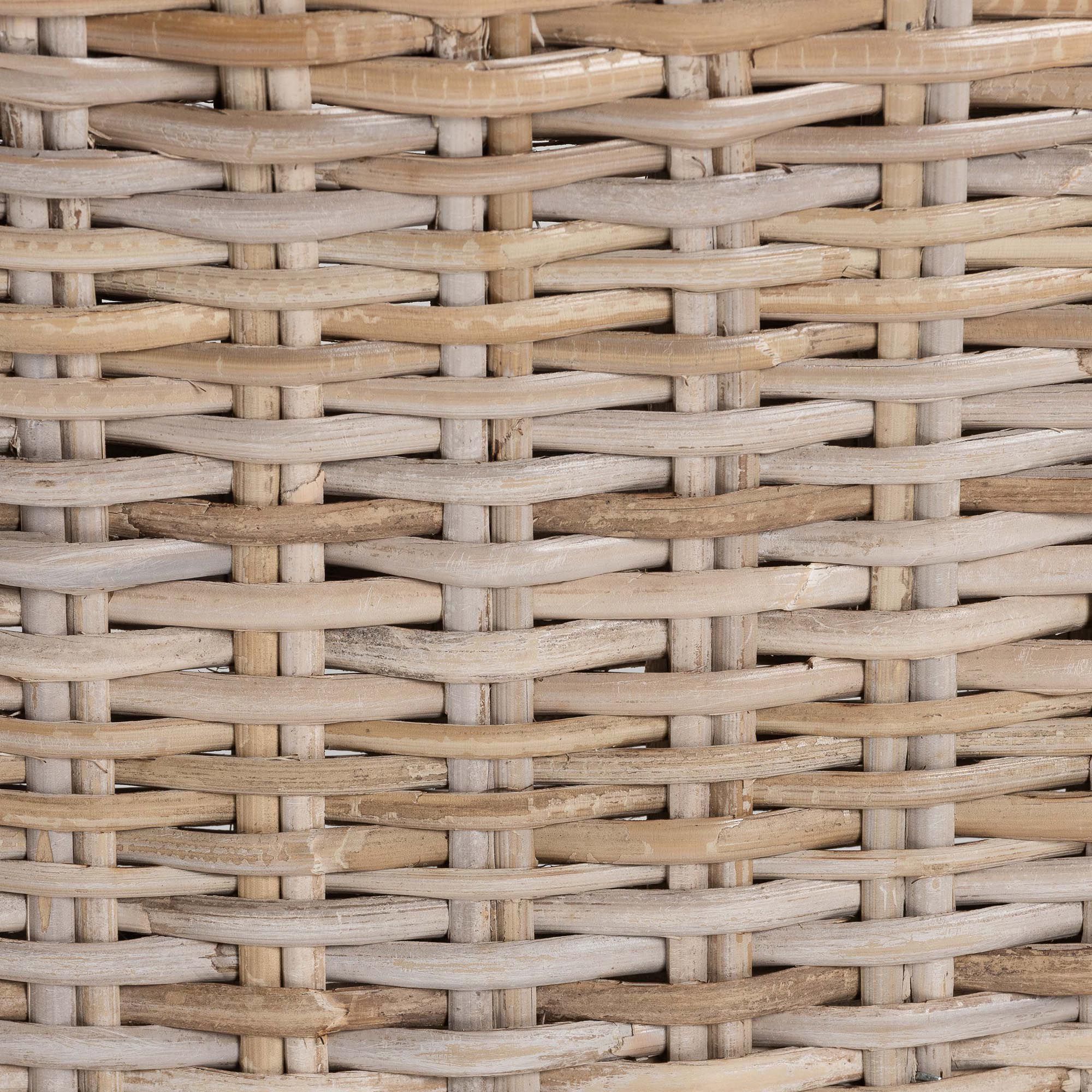 bali & pari Barossa Grey Kubu Rattan and Mahogany Wood Dining Chair