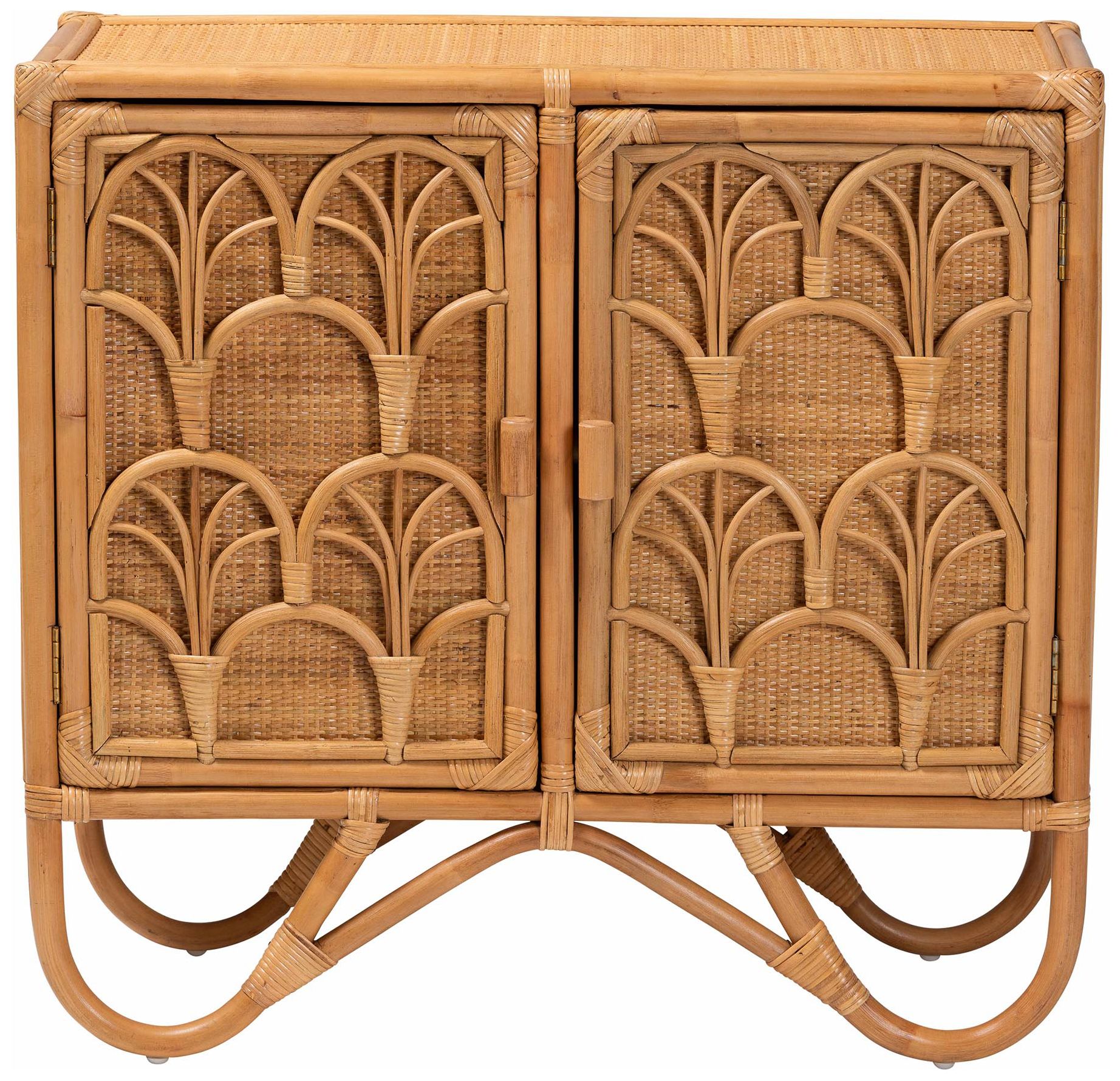 Thumbnail4 of bali & pari Baylor Bohemian Light Honey Rattan Storage Cabinet more views