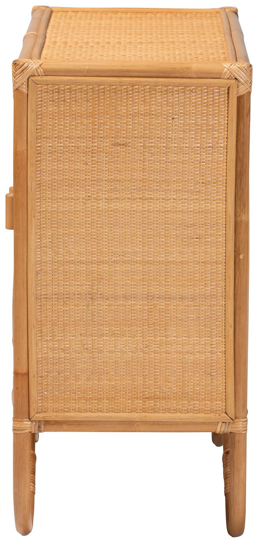 bali & pari Baylor Bohemian Light Honey Rattan Storage Cabinet