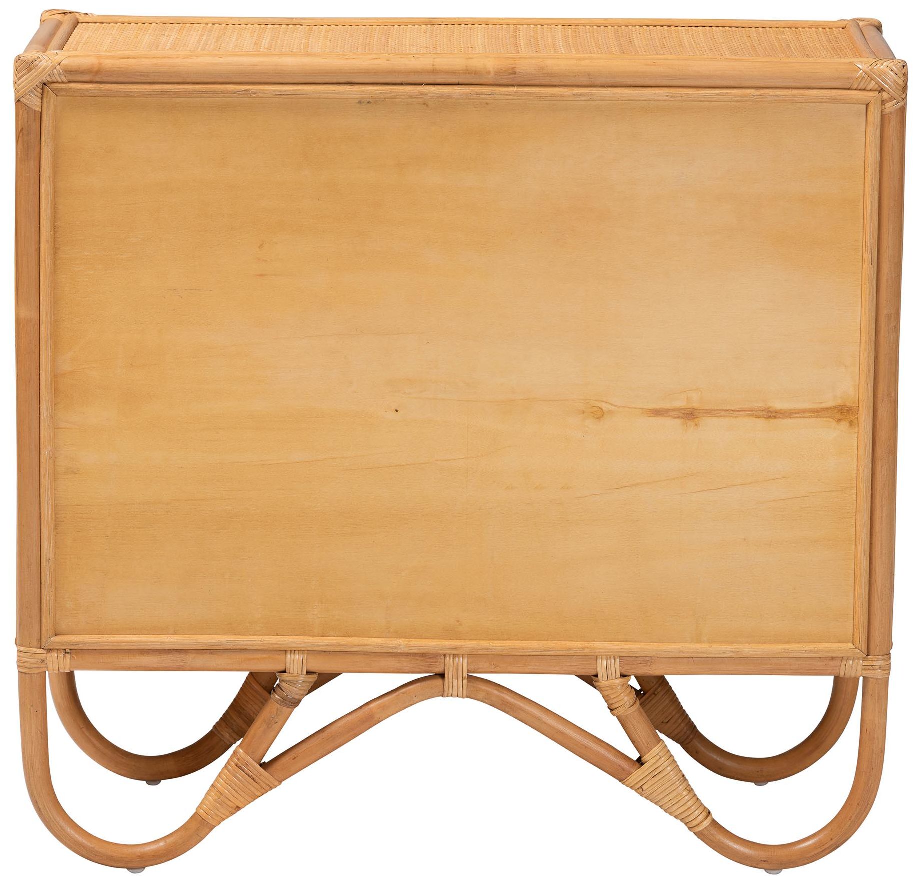 bali & pari Baylor Bohemian Light Honey Rattan Storage Cabinet
