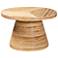 bali & pari Bella Modern Natural Rattan and Mahogany Wood Coffee Table
