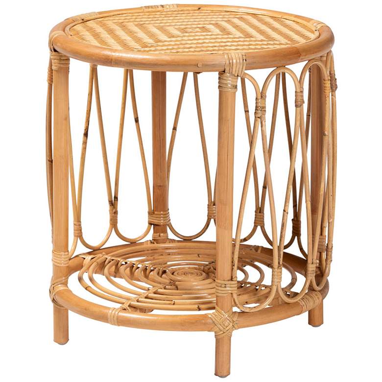 Image 1 bali & pari Berilo Bohemian Light Honey Rattan End Table